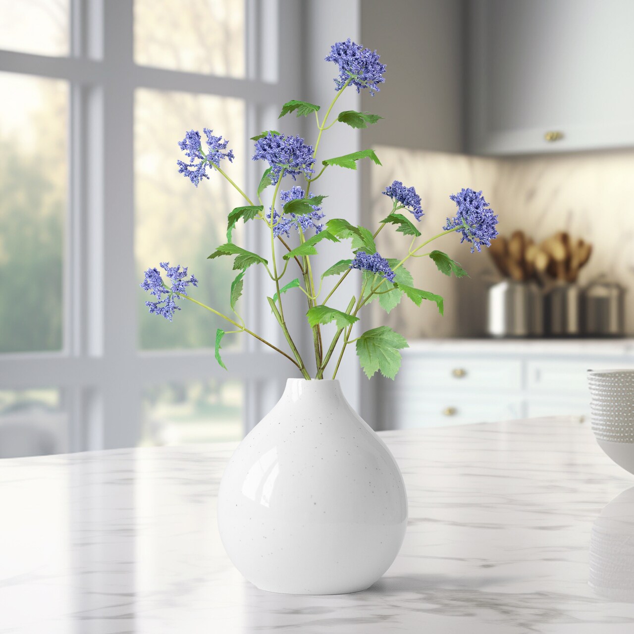 Select Artificials Queen Anne's Lace Artificial Spray - 30" - Blue